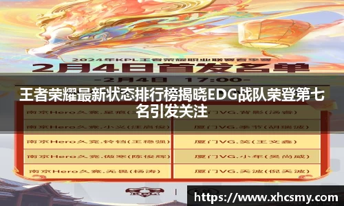 王者荣耀最新状态排行榜揭晓EDG战队荣登第七名引发关注