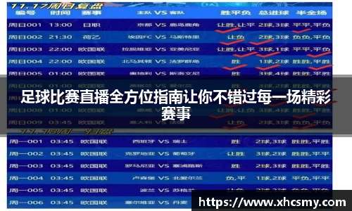 足球比赛直播全方位指南让你不错过每一场精彩赛事
