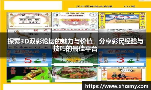 探索3D双彩论坛的魅力与价值，分享彩民经验与技巧的最佳平台